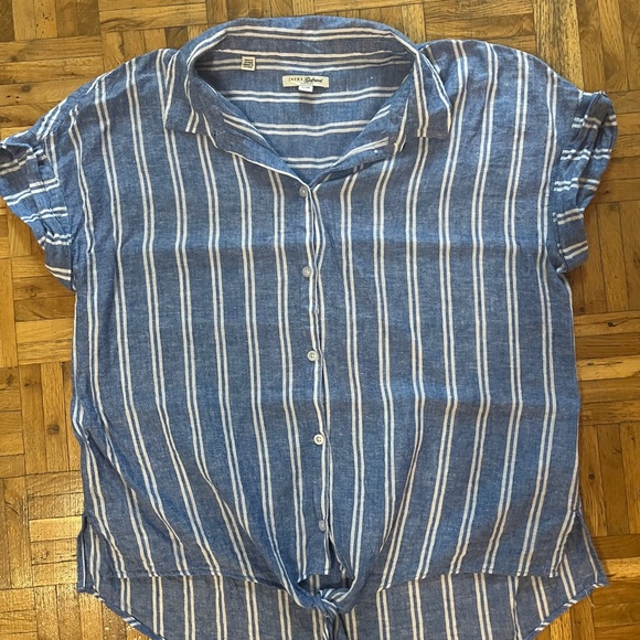 Jacks Girlfriend Striped Tie Blouse - Picture 2 of 5